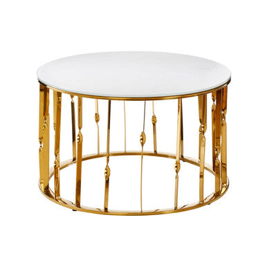 Arezzo Round Coffee Table With Gold Finish Frame - Image 2