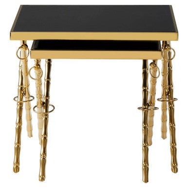 Arezzo Gold and Black Set Of 2 Nesting Tables - Image 2
