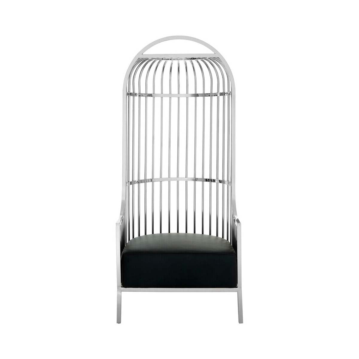 Eliza Silver Finish Dome Cage Chair