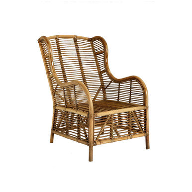 Wicker armchair on a white background