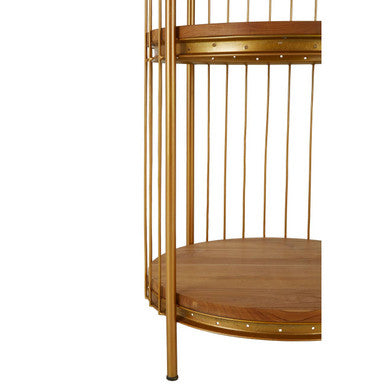 Mantis Medium Gold Finish Birdcage Shelf Unit