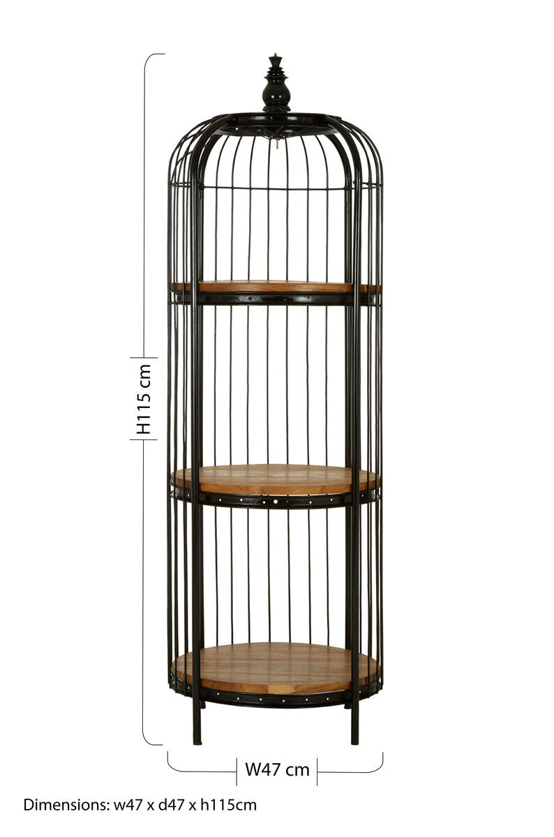 Mantis Small Black Finish Birdcage Shelf Unit