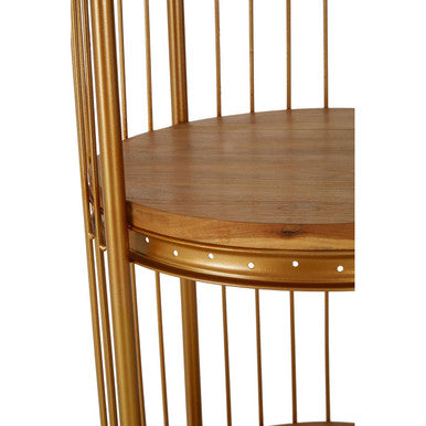 Mantis Small 3 Tier Gold Finish Birdcage Shelf Unit