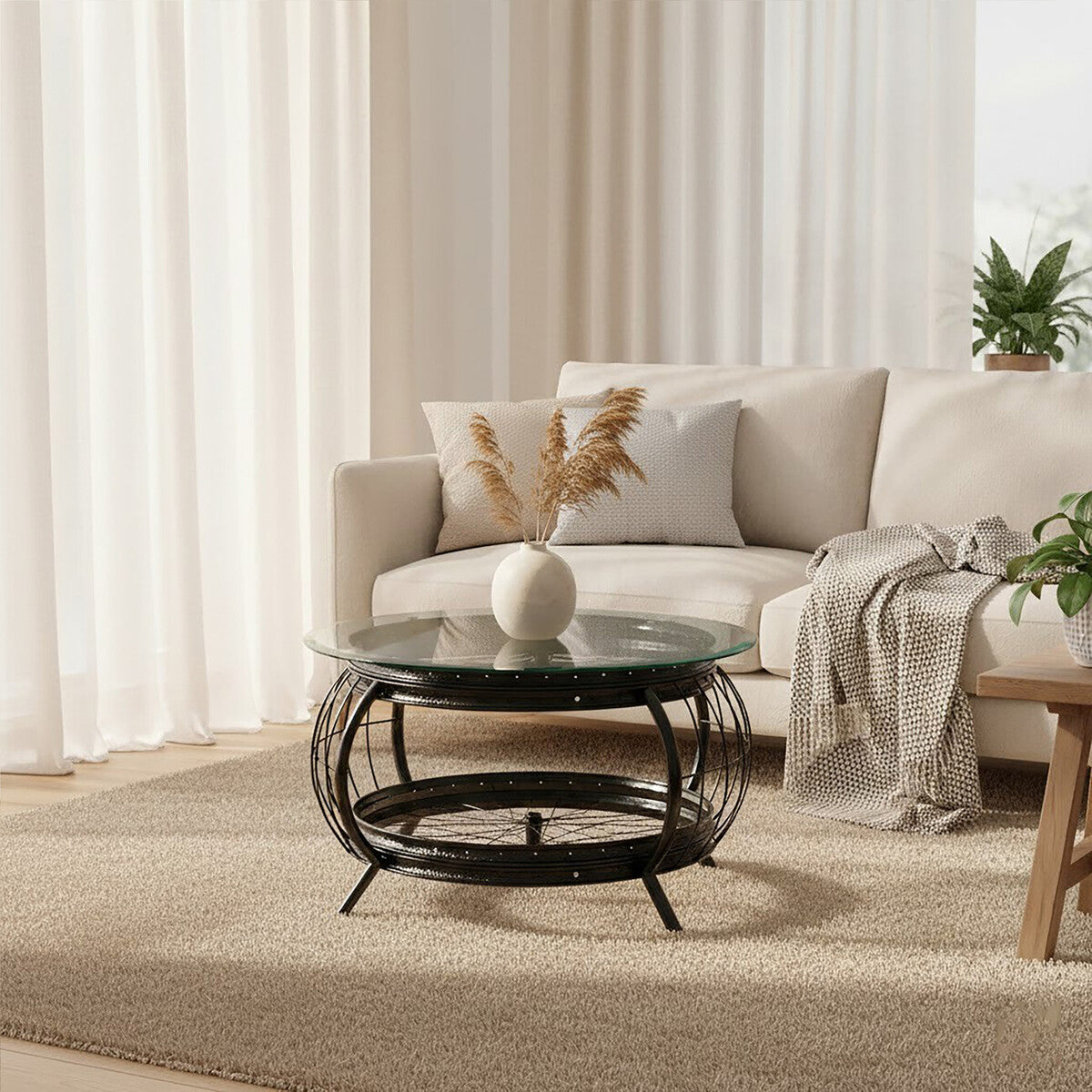 Mantis Black Finish Coffee Table