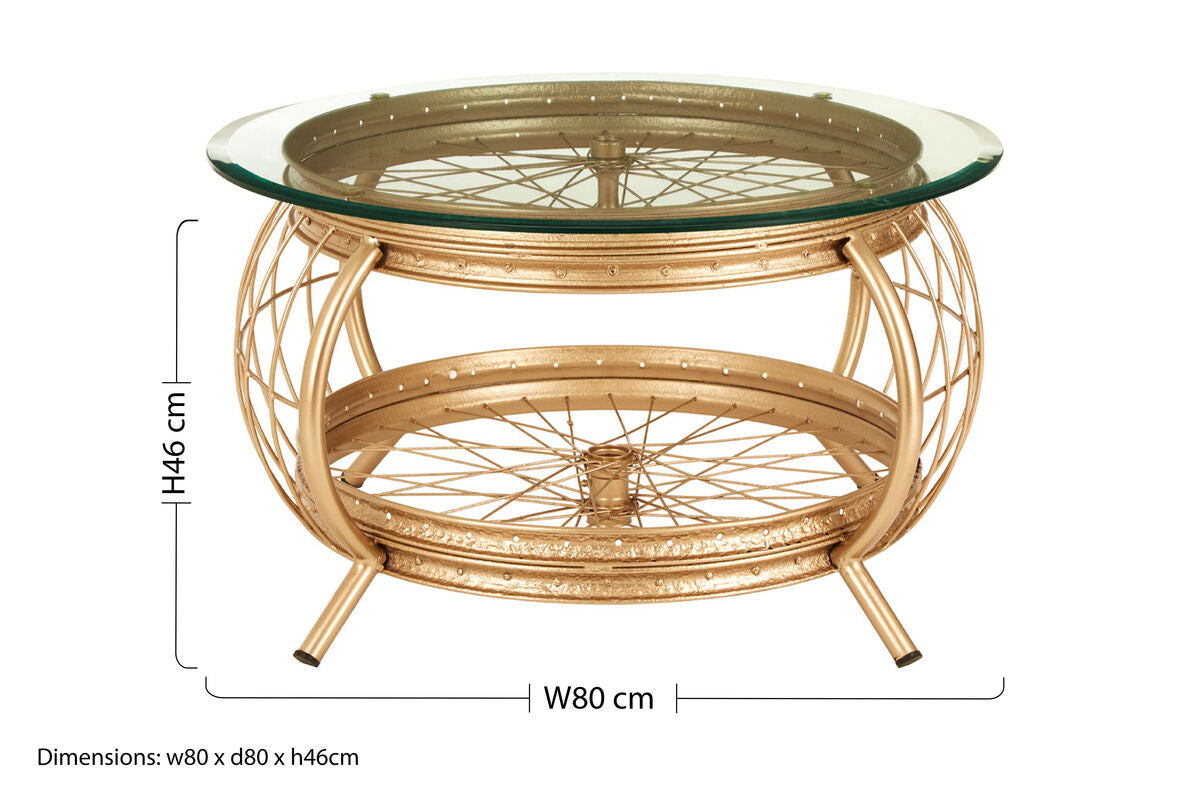 Mantis Champagne Gold Finish Coffee Table