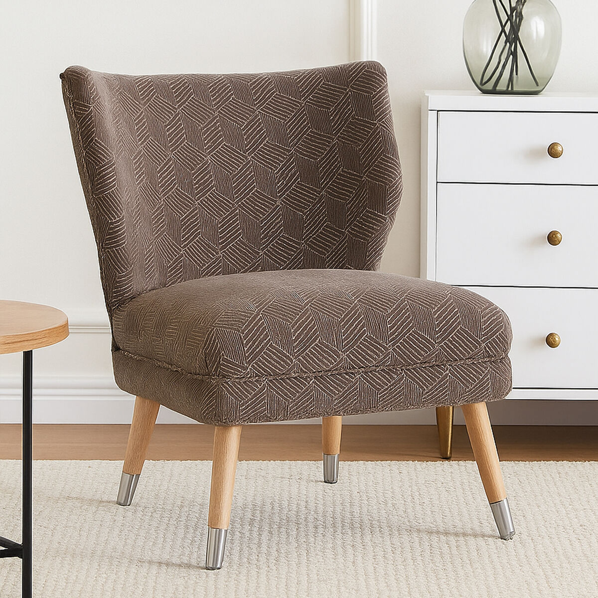 Regents Park Grey Chenille Wingback Chair