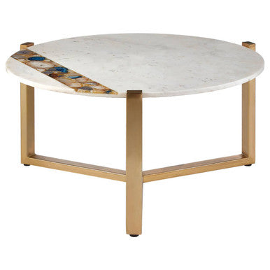 Vizzini Agate Marble Top Round Coffee Table - Image 2