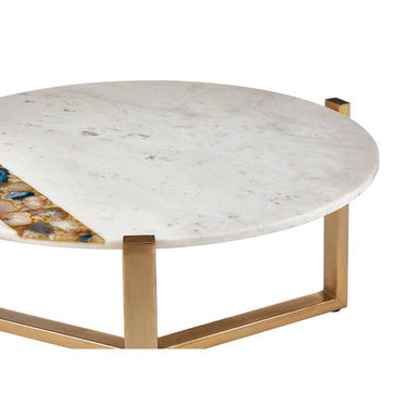 Vizzini Agate Marble Top Round Coffee Table