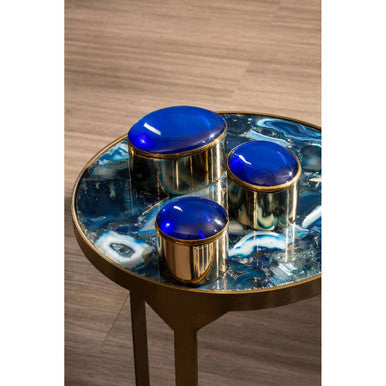 Vizzini Round Agate Side Table - Image 5