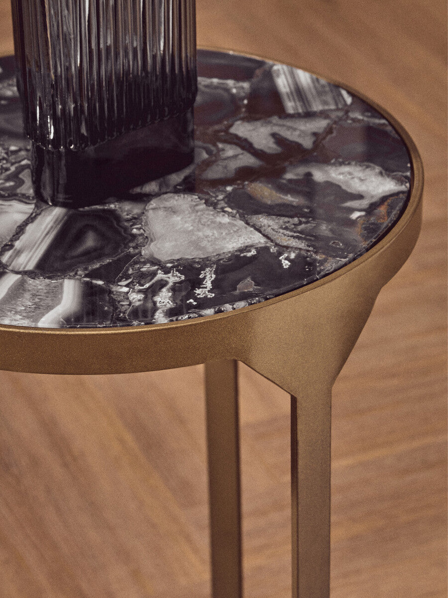 Vizzini Round Agate Side Table - Image 9