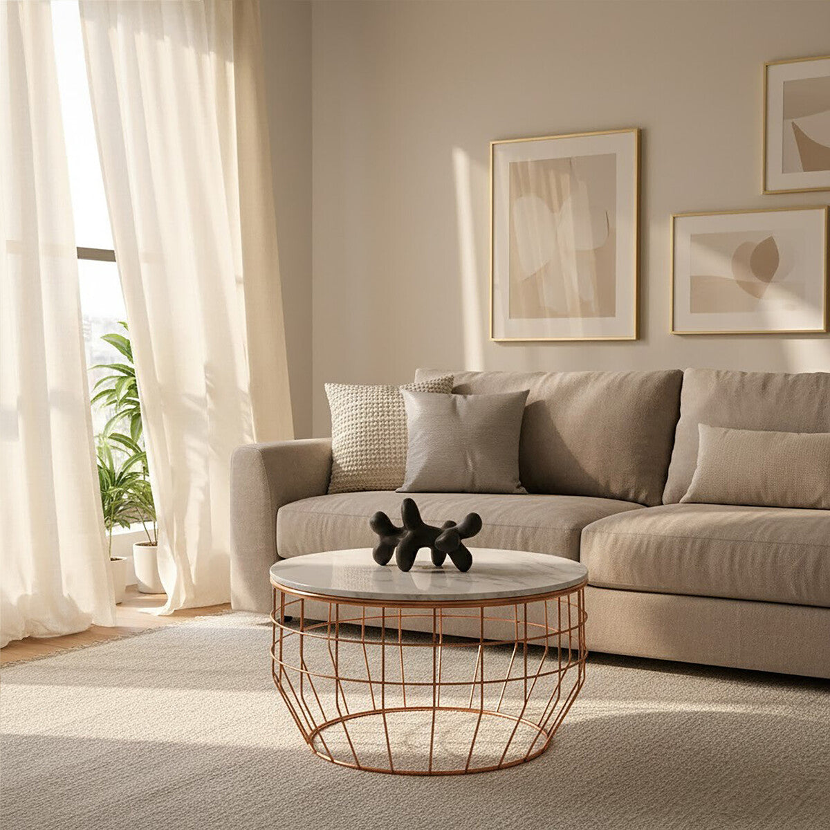 Vizzini White Marble Coffee Table