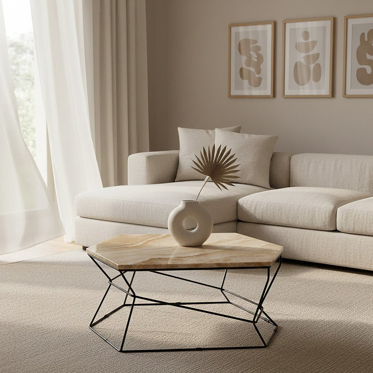 Relic Coffee Table With Natural Onyx Top