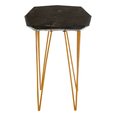 Relic Small Black Marble Top Side Table