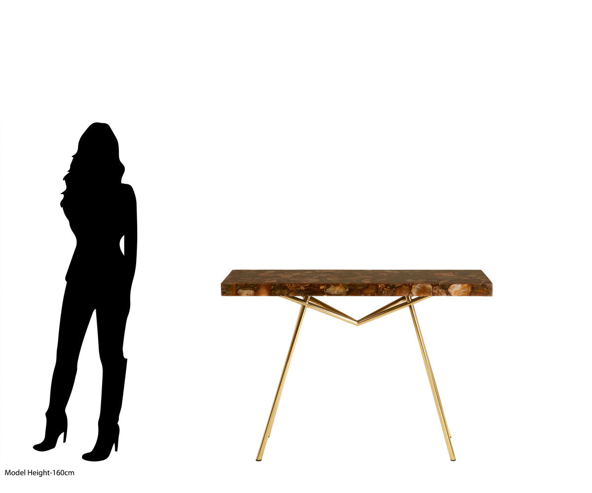 Relic Console Table With Agate Top