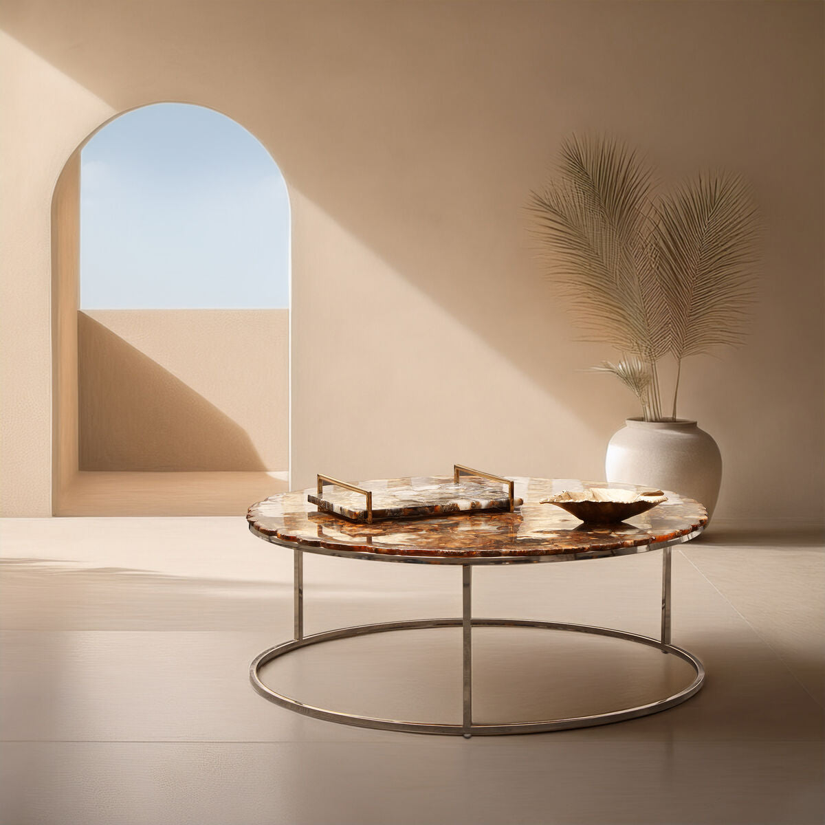 Relic Agate Top Round Coffee Table