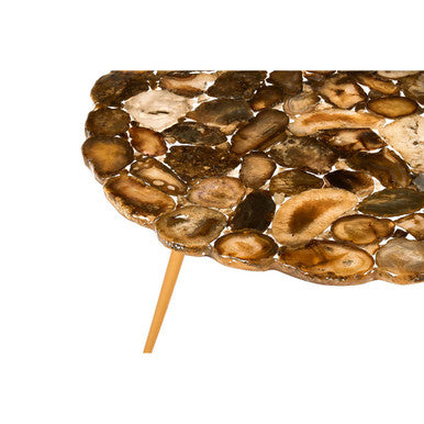 Relic Low Side Table With Agate Stone Top