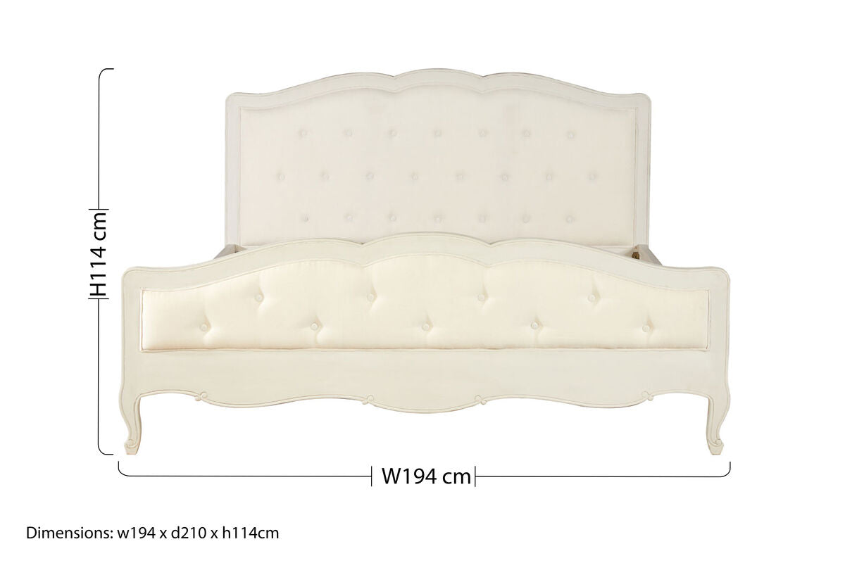 Loire White Super Kingsize Bed