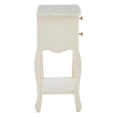 Loire 2 Drawer White Bedside Table