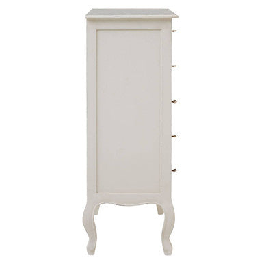 Loire 5 Drawer White Chest