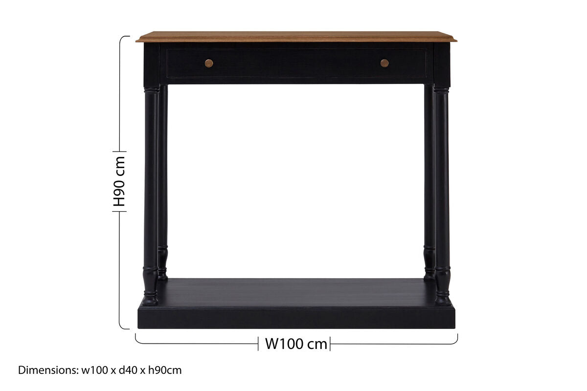 Loire 1 Drawer Black Console Table - Image 8
