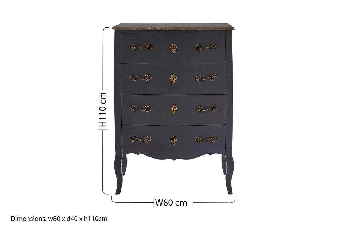 Loire 4 Drawer Dark Grey Chest - Image 11