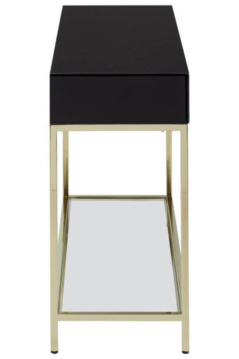 Kensington Townhouse Black Mirror Console Table With Gold Frame - Image 4