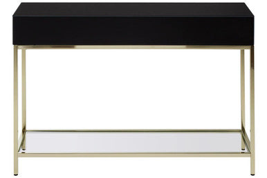 Kensington Townhouse Black Mirror Console Table With Gold Frame - Image 5
