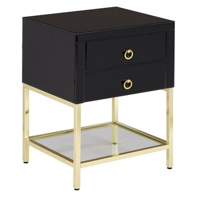 Kensington Townhouse Black 2 Drawer Side Table - Image 4