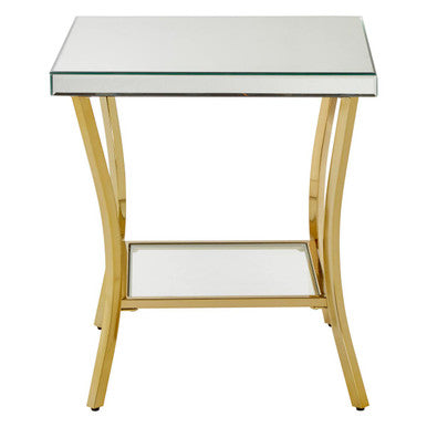 Kensington Townhouse Mirror Side Table With Gold Legs - Image 2