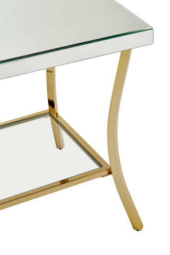 Kensington Townhouse Mirror Side Table With Gold Legs
