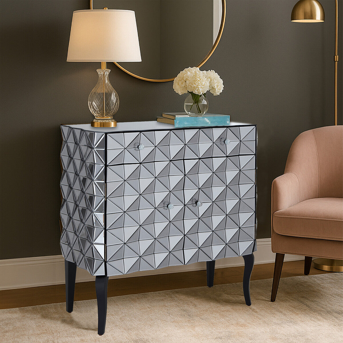 Soho Silver Finish Cabinet - Image 3