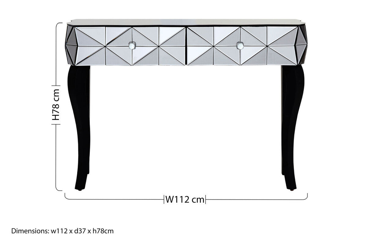 Soho Smoke Glass Two Drawer Console Table - Image 11