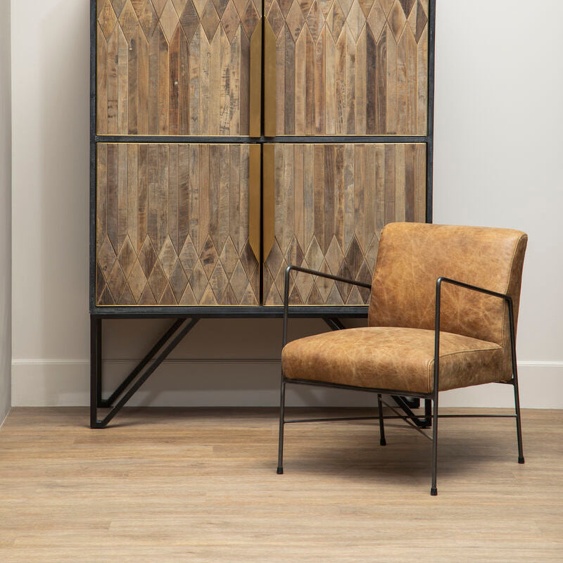 Hoxton Brown Leather Lounge Chair