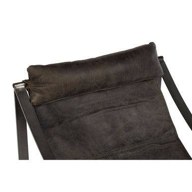 Hoxton Antique Black Leather Sling Chair