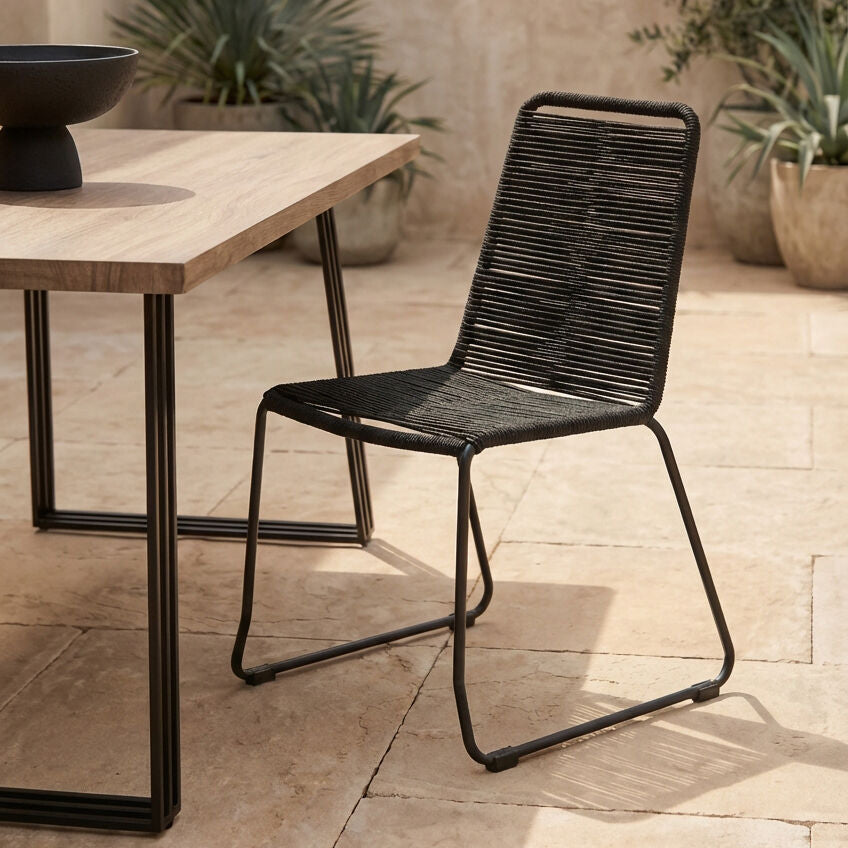 Sisal Black Rope Chair - Image 7