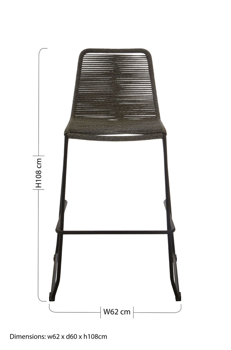 Sisal Grey Rope Bar Chair - Image 7