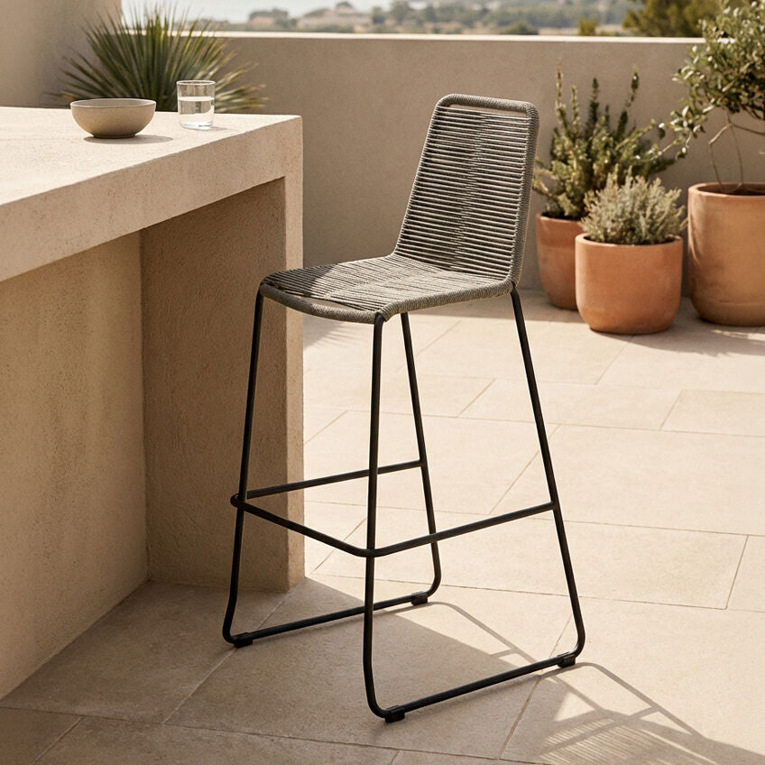Sisal Grey Rope Bar Chair - Image 3