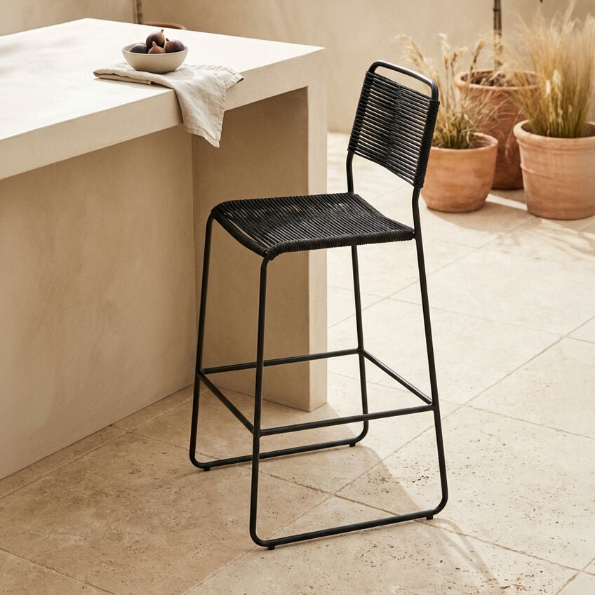 Sisal Black Rope Bar Chair - Image 7