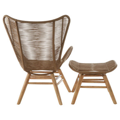 Sisal Latte Rope Lounge Chair And Footstool - Image 6