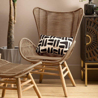 Sisal Latte Rope Lounge Chair And Footstool - Image 8