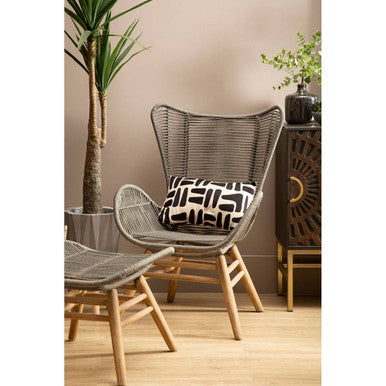 Sisal Latte Rope Lounge Chair And Footstool - Image 12