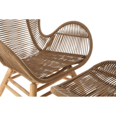 Sisal Latte Rope Lounge Chair And Footstool - Image 14