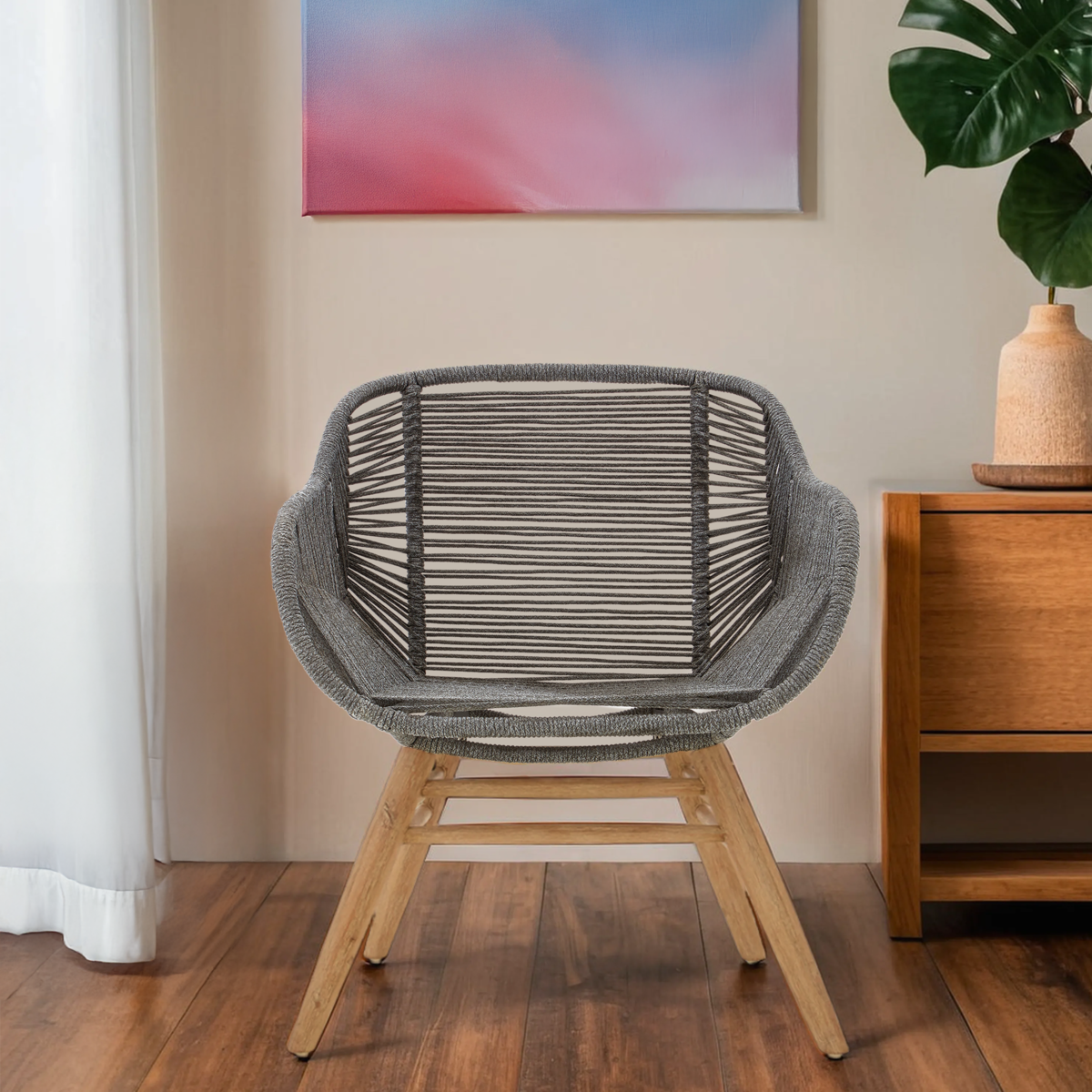 Sisal Grey Rope Armchair - Image 6