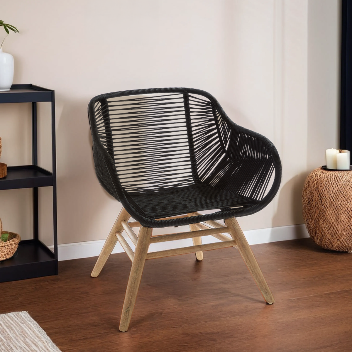 Sisal Black Rope Armchair