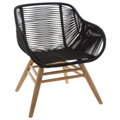 Sisal Black Rope Armchair - Image 3
