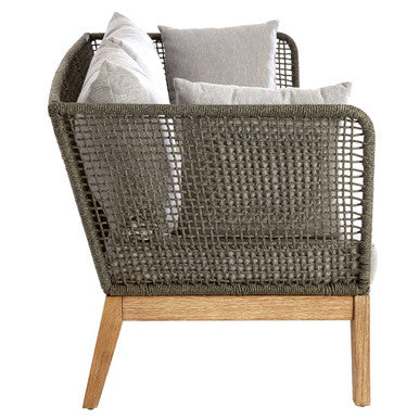 Opus 3 Seat Grey Sofa with Wooden Legs