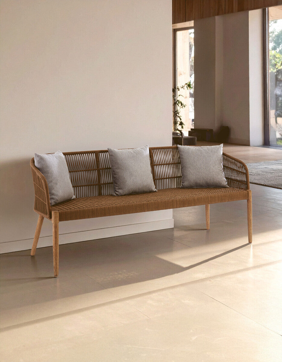 Opus 3 Seat Grey Sofa with Wooden Legs