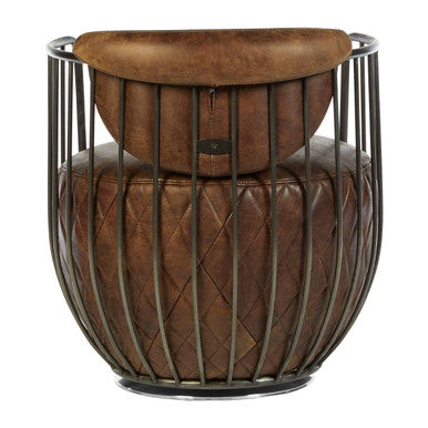 Hoxton Brown Leather Swivel Chair - Image 4