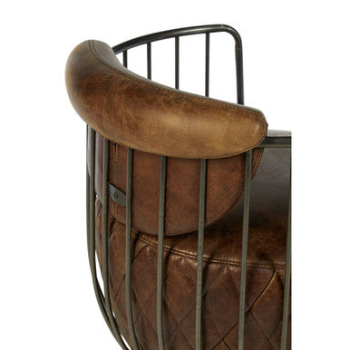 Hoxton Brown Leather Swivel Chair - Image 7