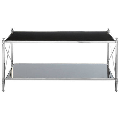 Hoffmann Black Glass and Nickel Finish Rectangular Coffee Table - Image 2